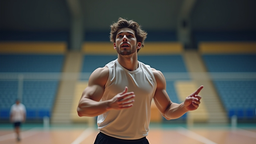 لاعب إعداد يقوم بحركة إعداد جانبية من موضع صعب مع دقة عالية